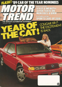 MOTOR TREND 1989 JAN - PORSCHE 959, COUGAR XR7, LEXUS